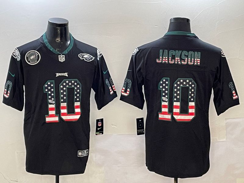 Men Philadelphia Eagles #10 Jackson Black National Flag 2025 Nike Limited NFL Jersey style 2114->philadelphia eagles->NFL Jersey